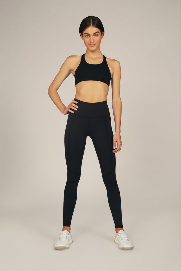 Black Compressive high-rise recycled-fibre leggings, Girlfriend Collective