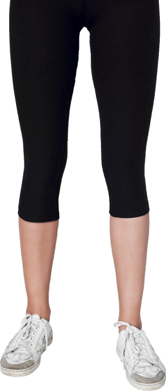 One Size Black Active Leggings with Silver/Grey Side Stripe Detail